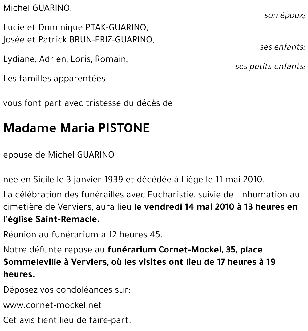 Maria PISTONE