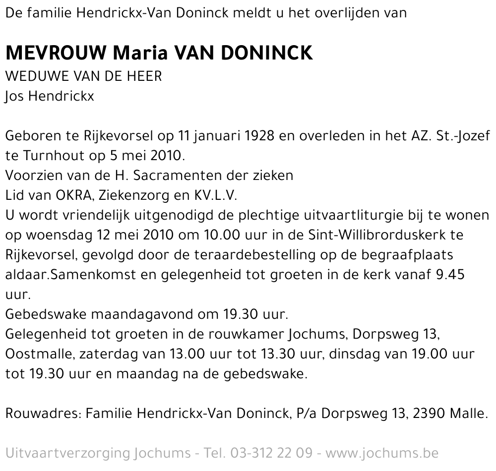 Maria Van Doninck