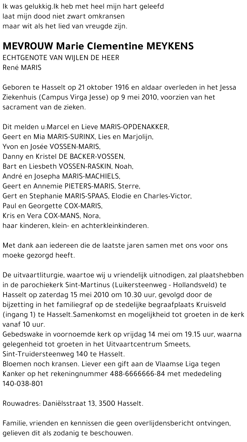 Marie Clementine Meykens