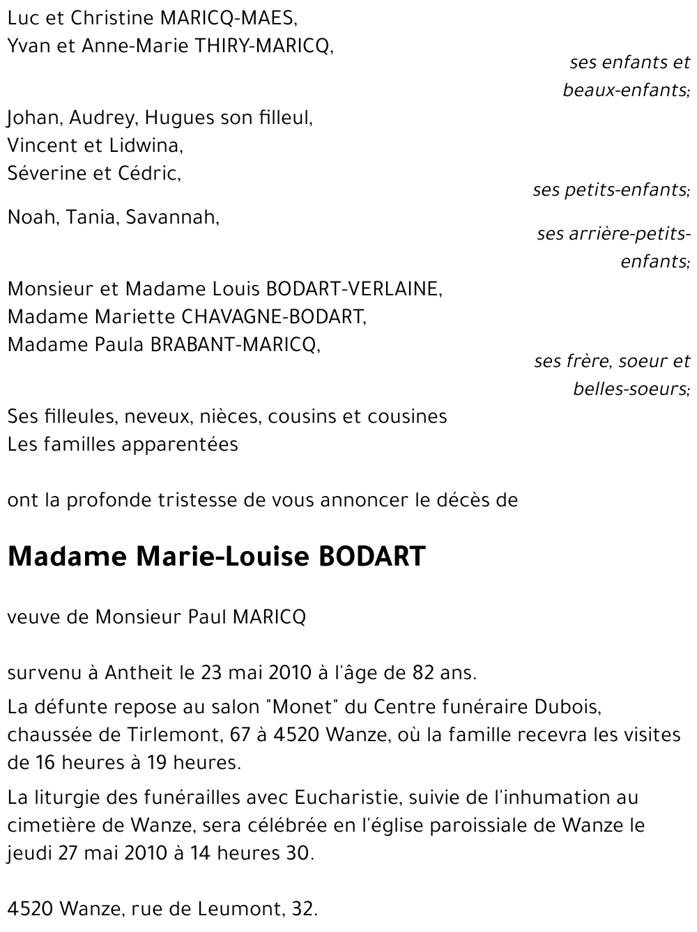 Marie-Louise BODART