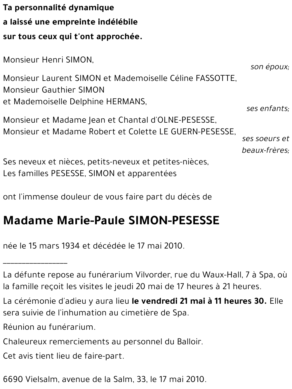 Marie-Paule SIMON-PESESSE