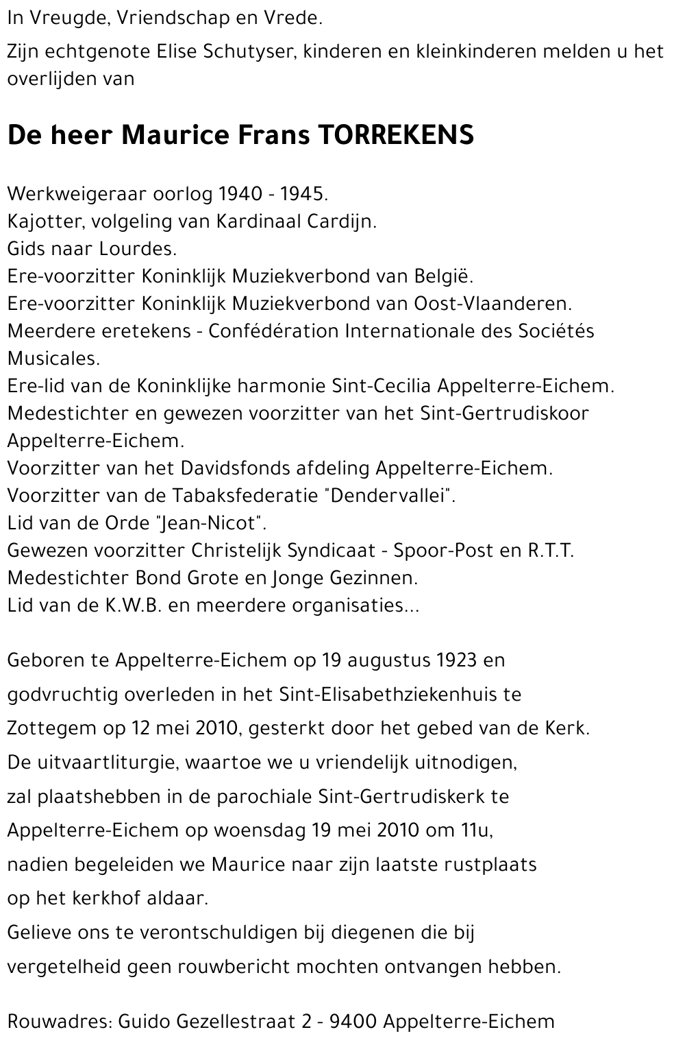 Maurice Frans TORREKENS
