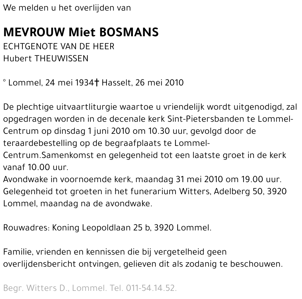 Miet Bosmans