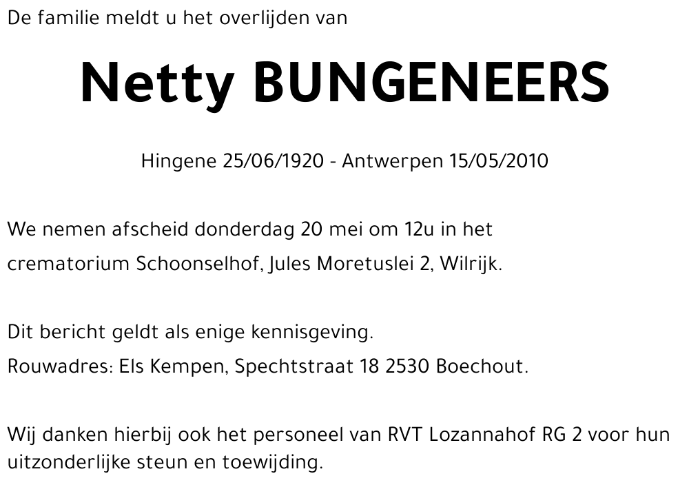 Netty BUNGENEERS