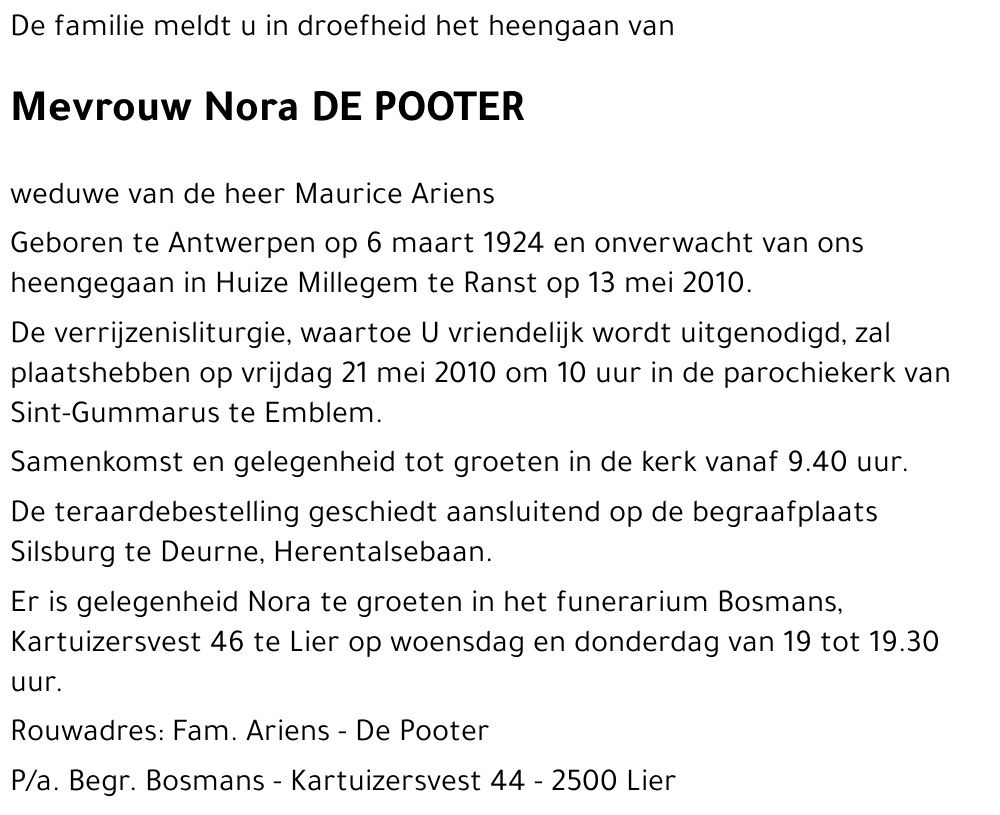 Nora DE POOTER