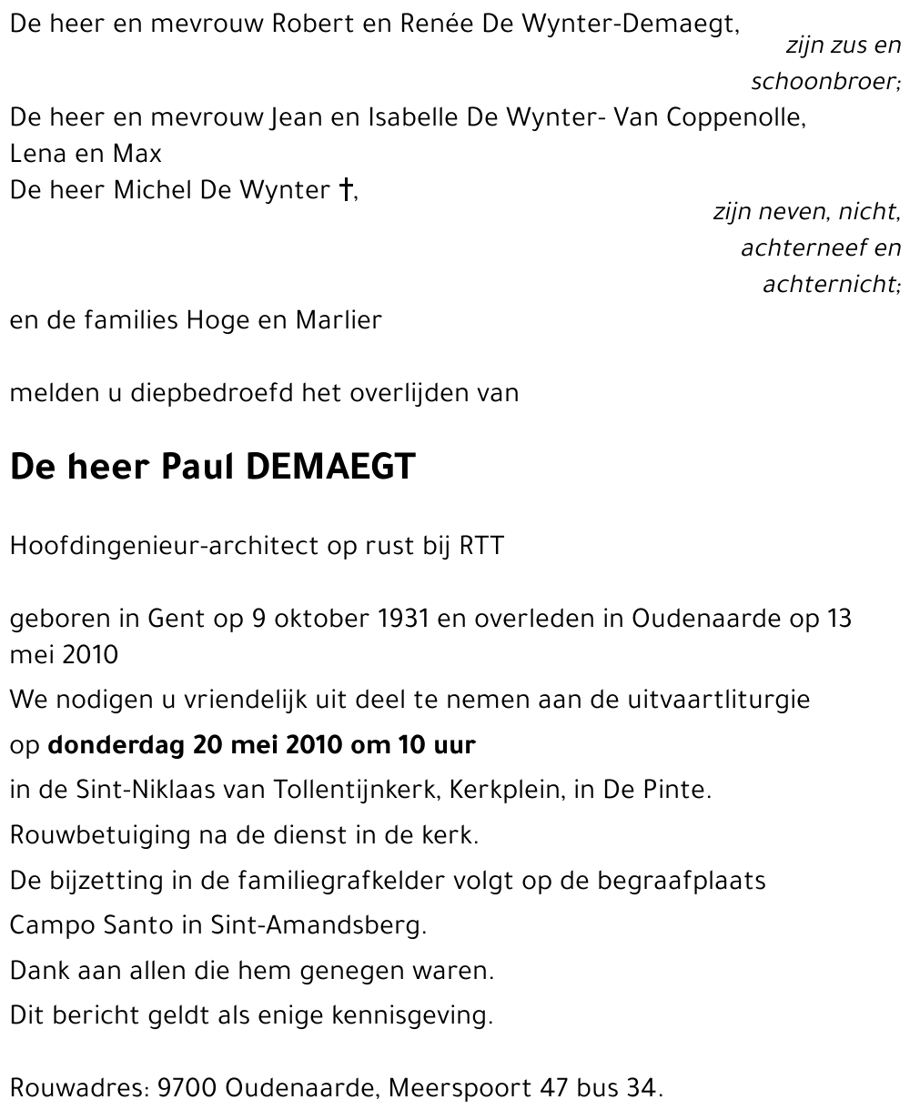 Paul DEMAEGT