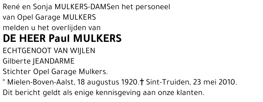 Paul Mulkers