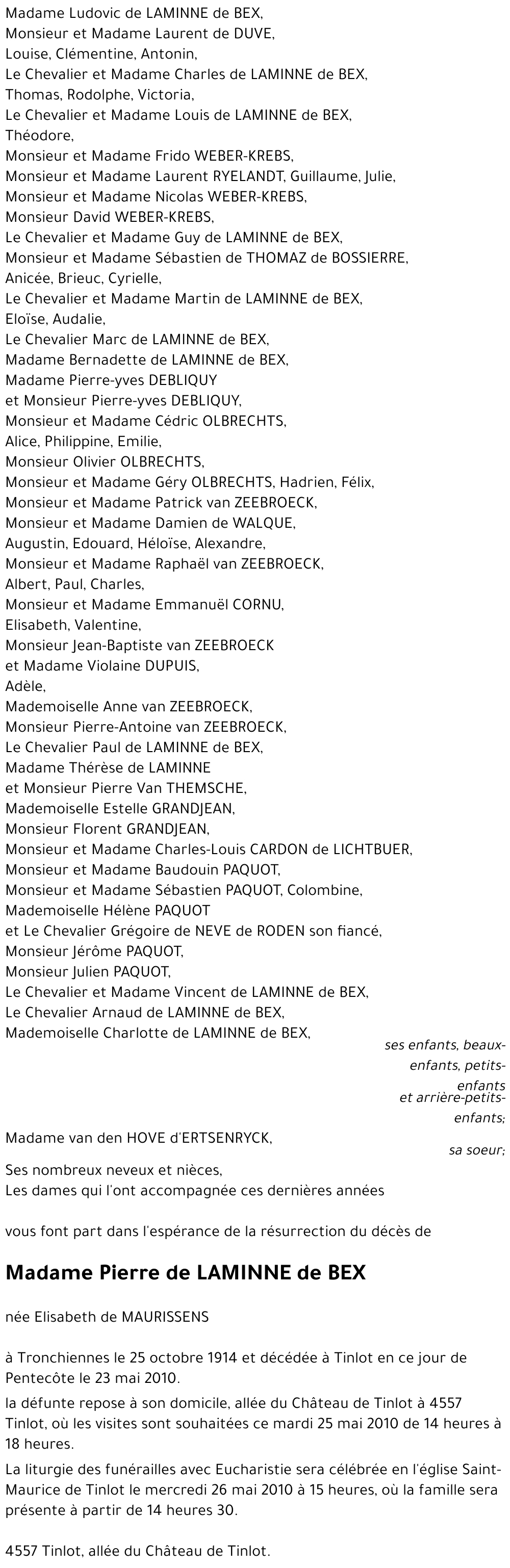 Pierre LAMINNE de BEX