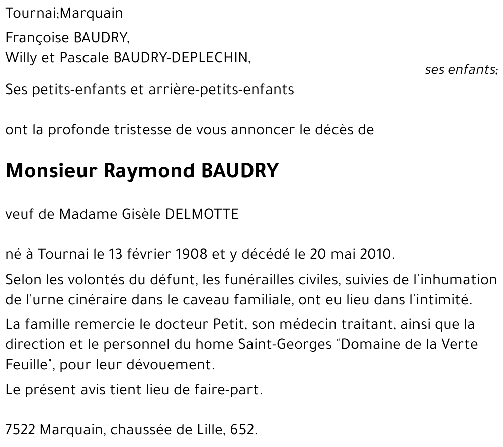 Raymond BAUDRY