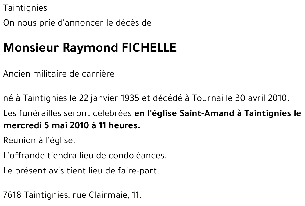 Raymond FICHELLE