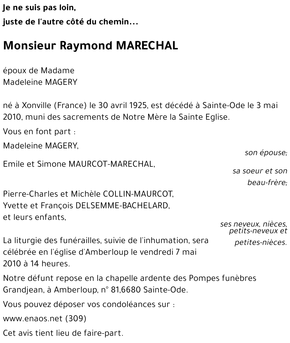 Raymond MARECHAL