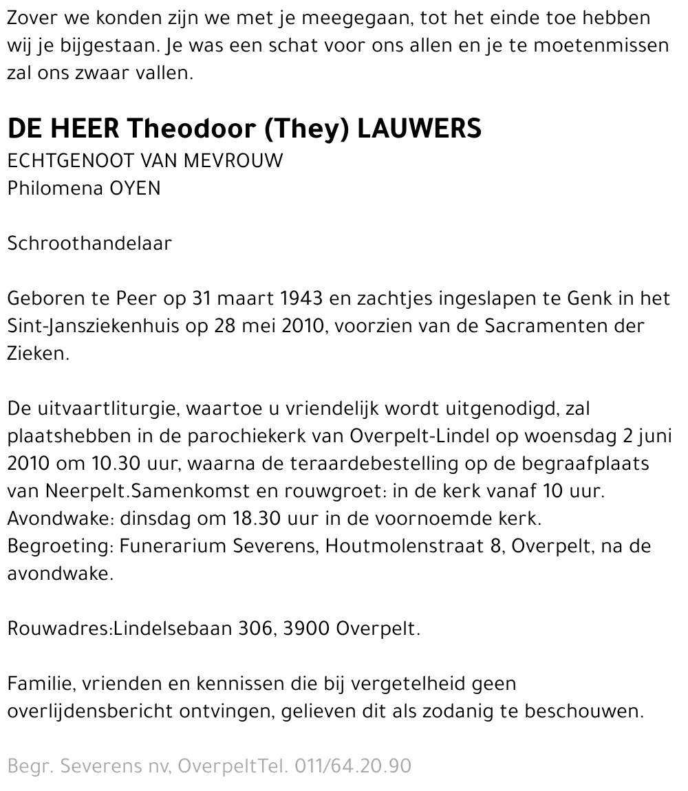 Theodoor (They) Lauwers