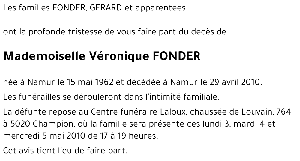 Véronique FONDER