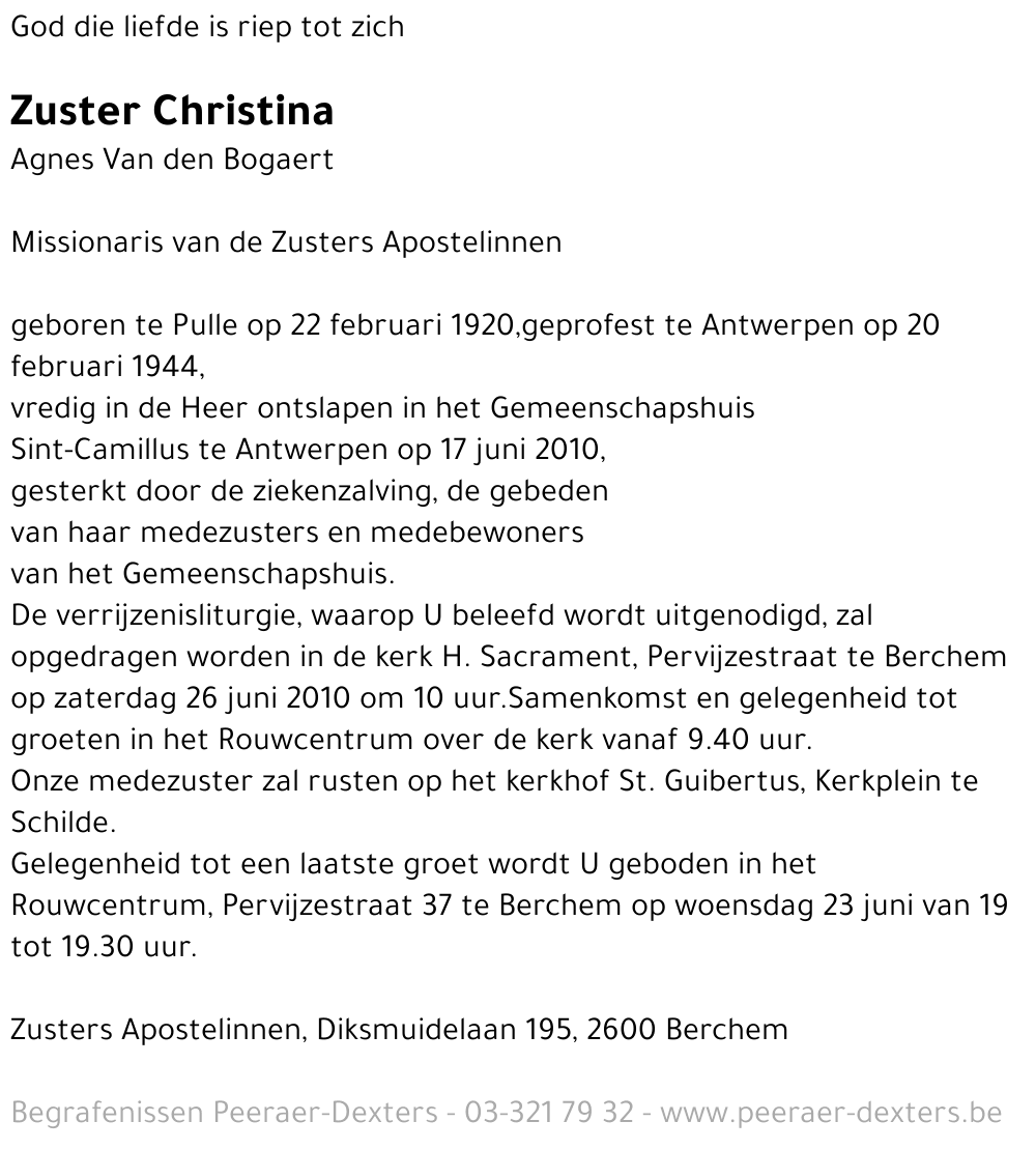 Agnes Van den Bogaert