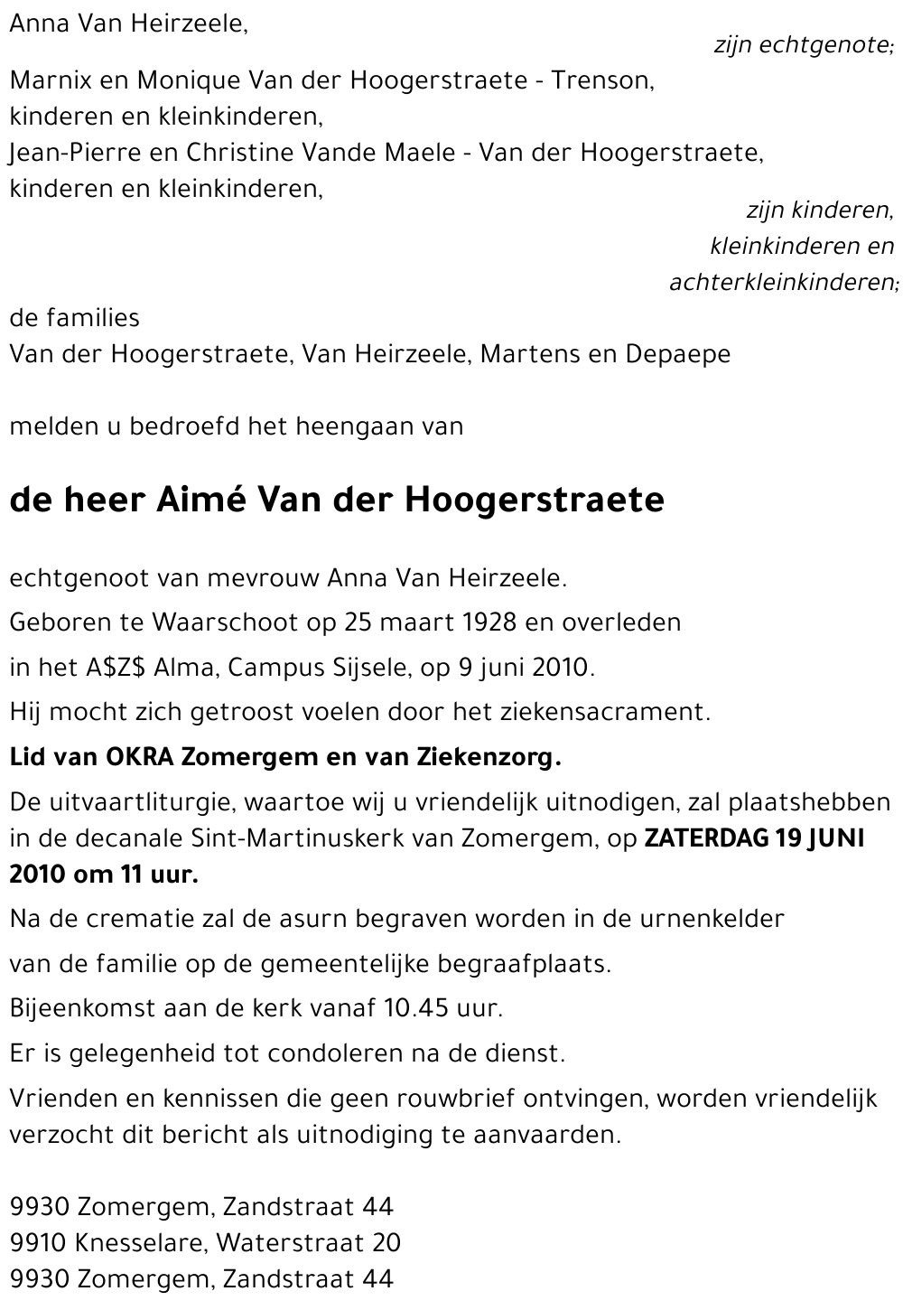 Aimé Van der Hoogerstraete