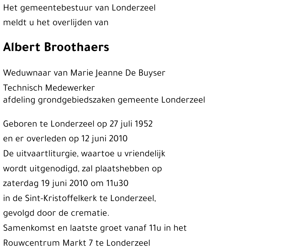 Albert BROOTHAERS