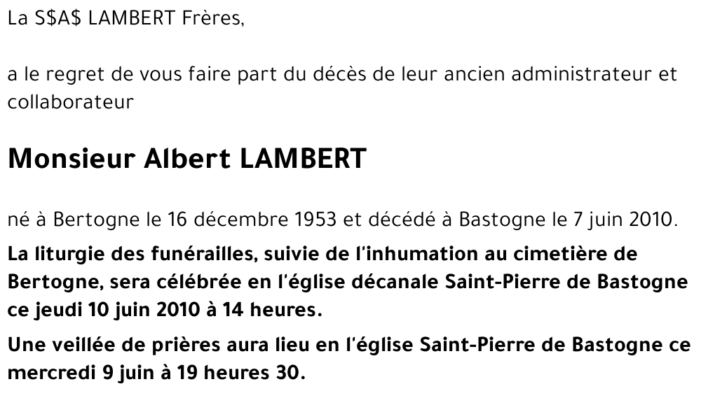 Albert LAMBERT