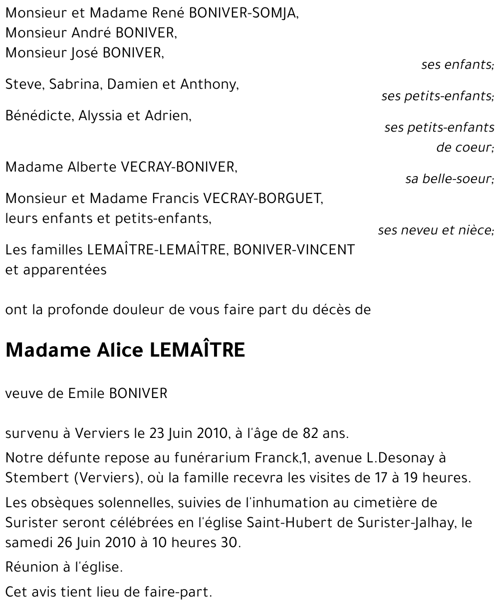 Alice LEMAÎTRE