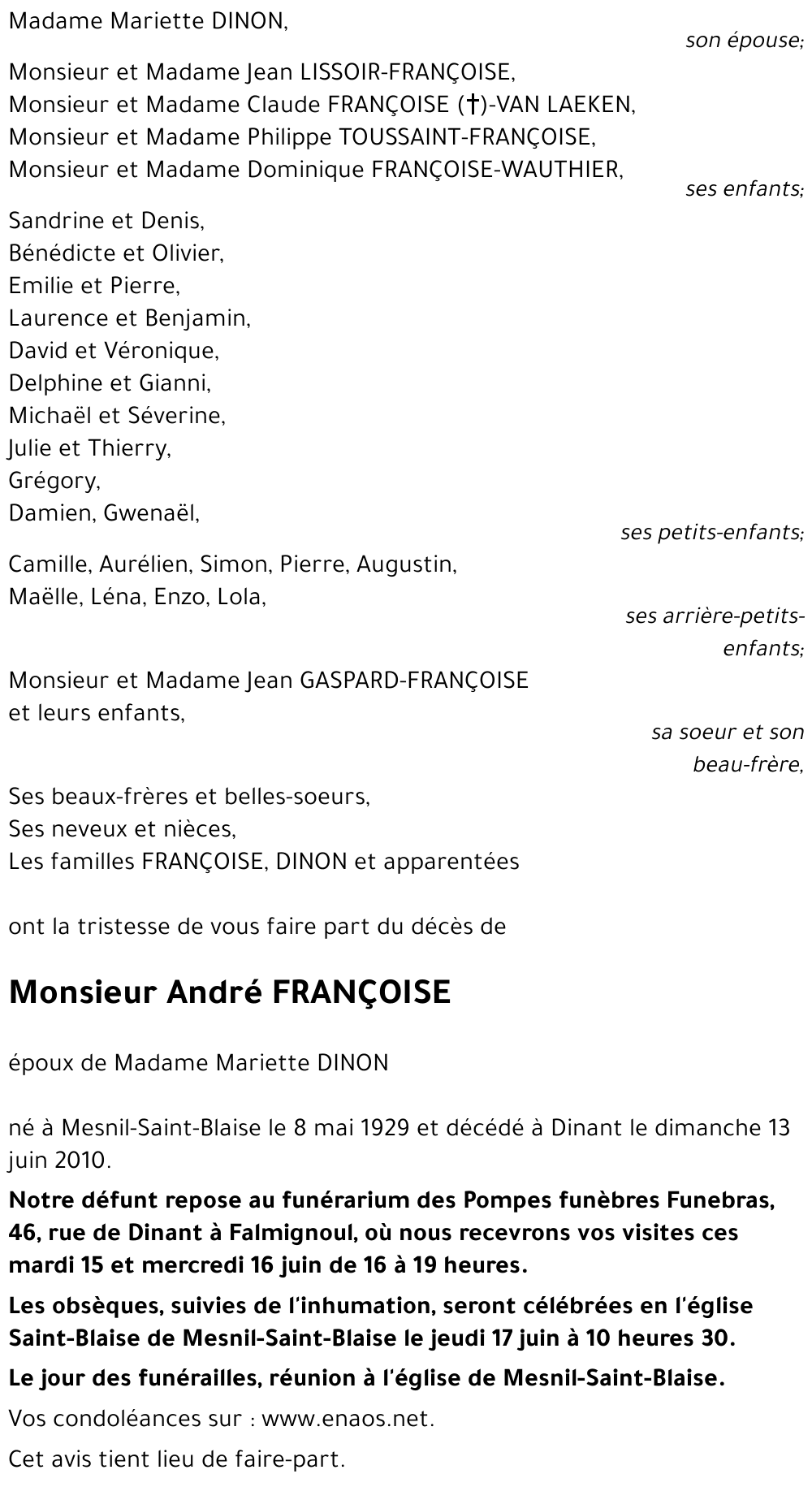 André FRANçOISE