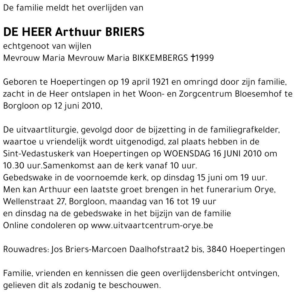Arthuur BRIERS