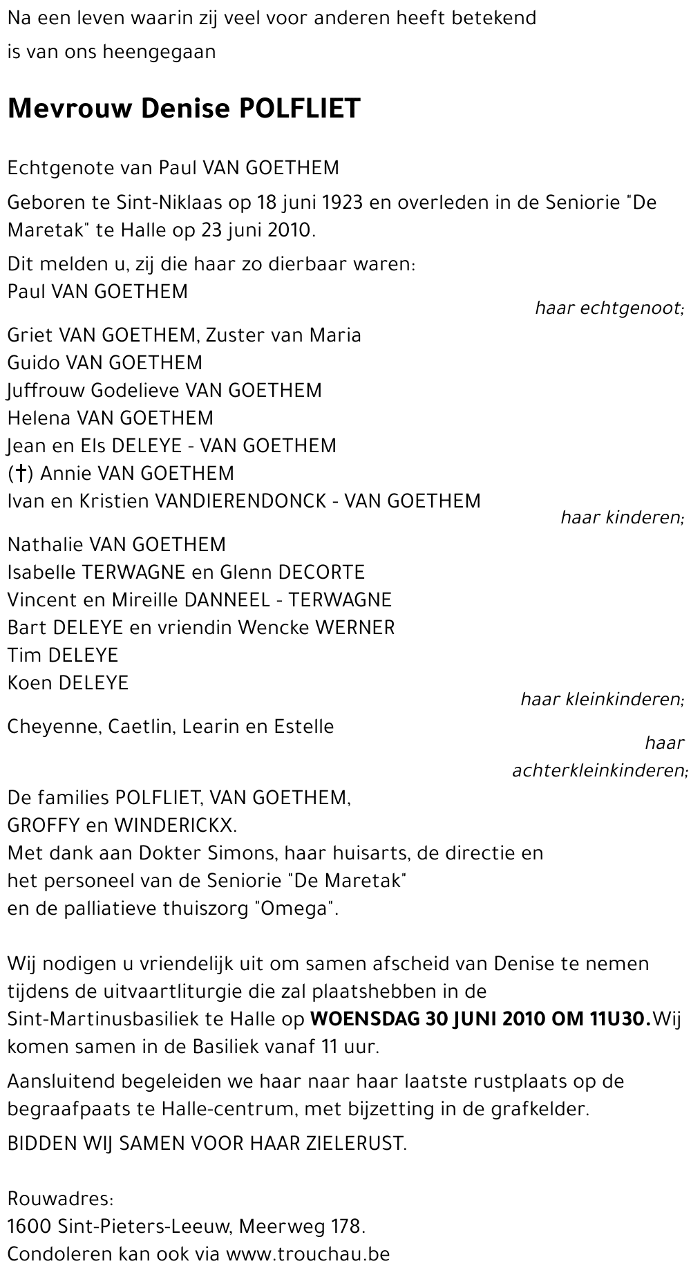 Denise POLFLIET