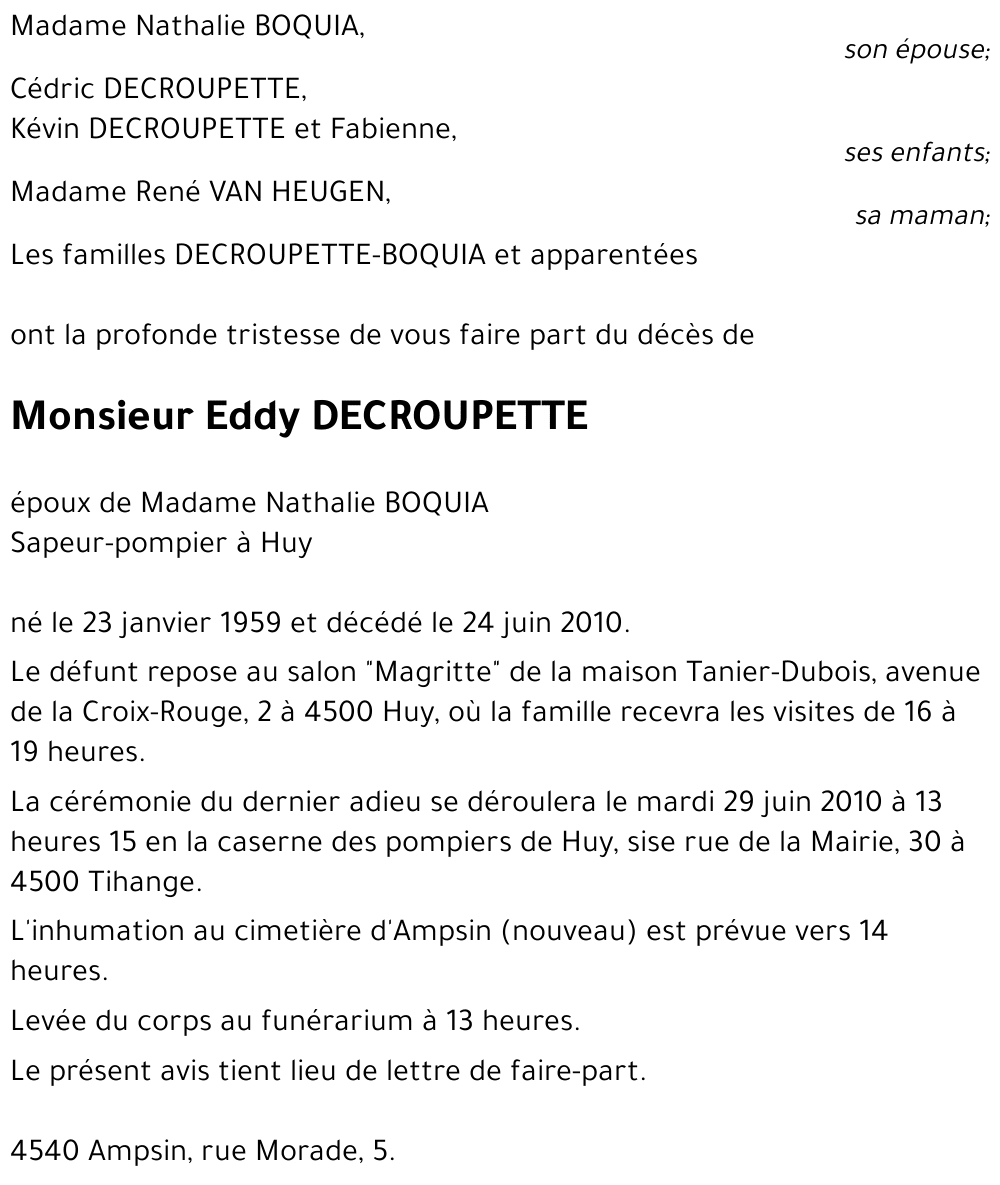 Eddy DECROUPETTE
