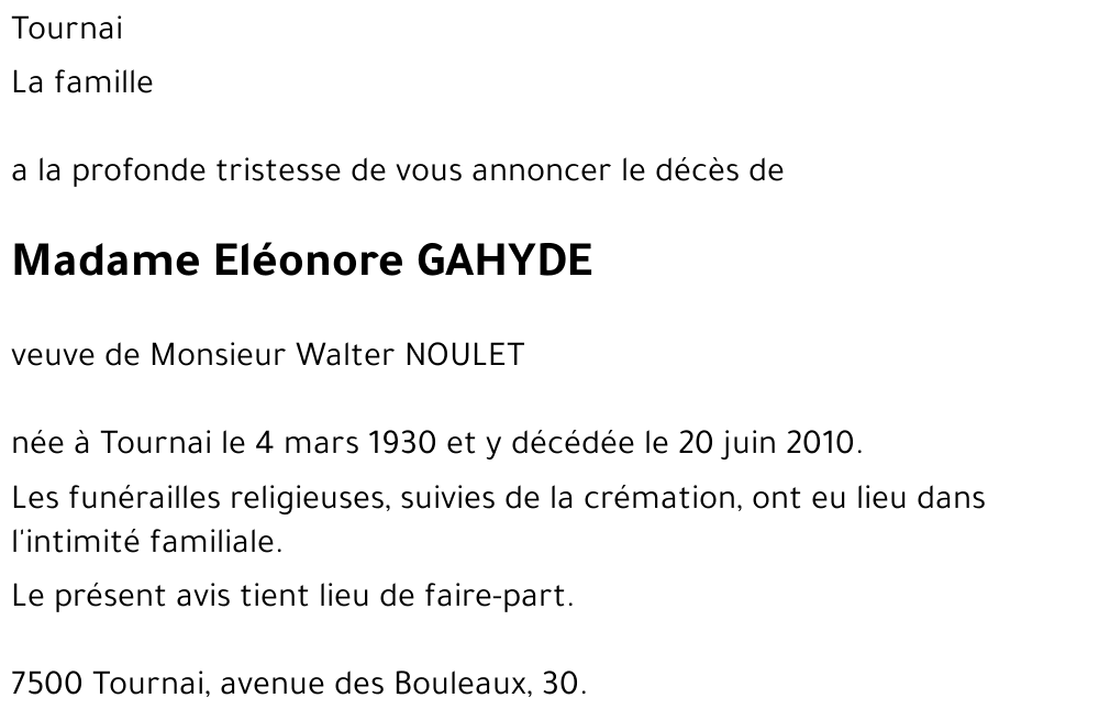 Eléonore GAHYDE
