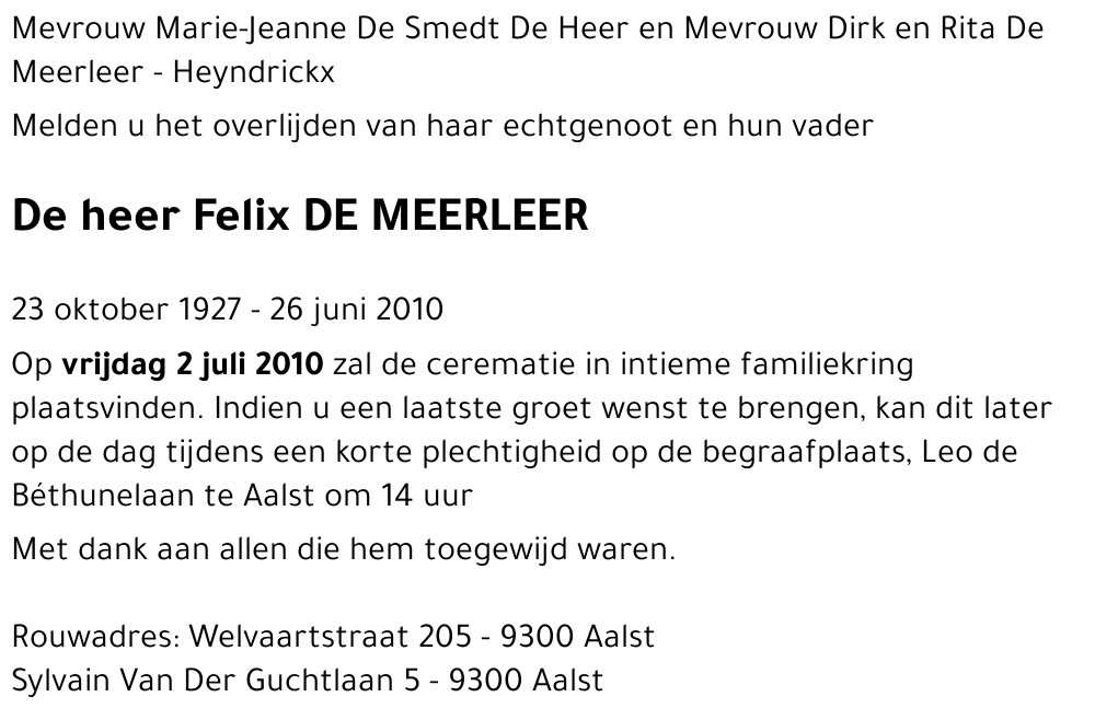 Felix DE MEERLEER