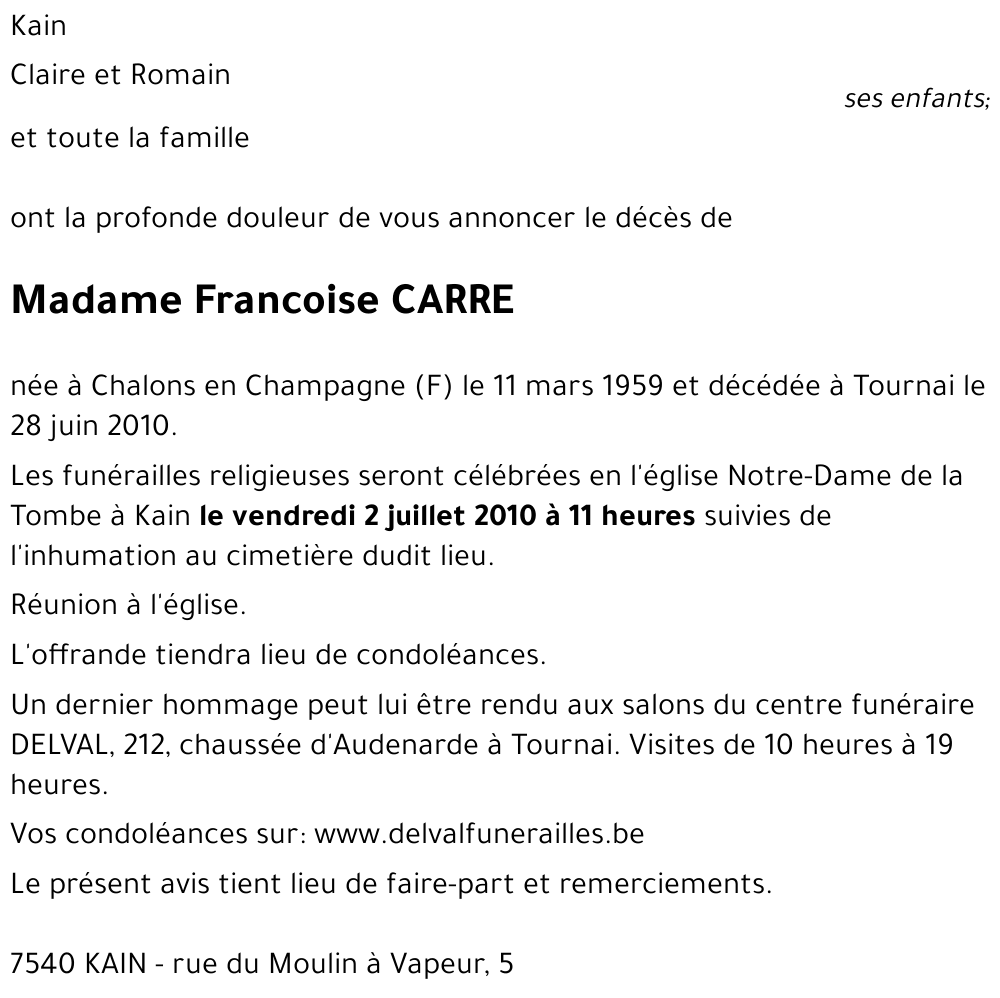 Francoise CARRE