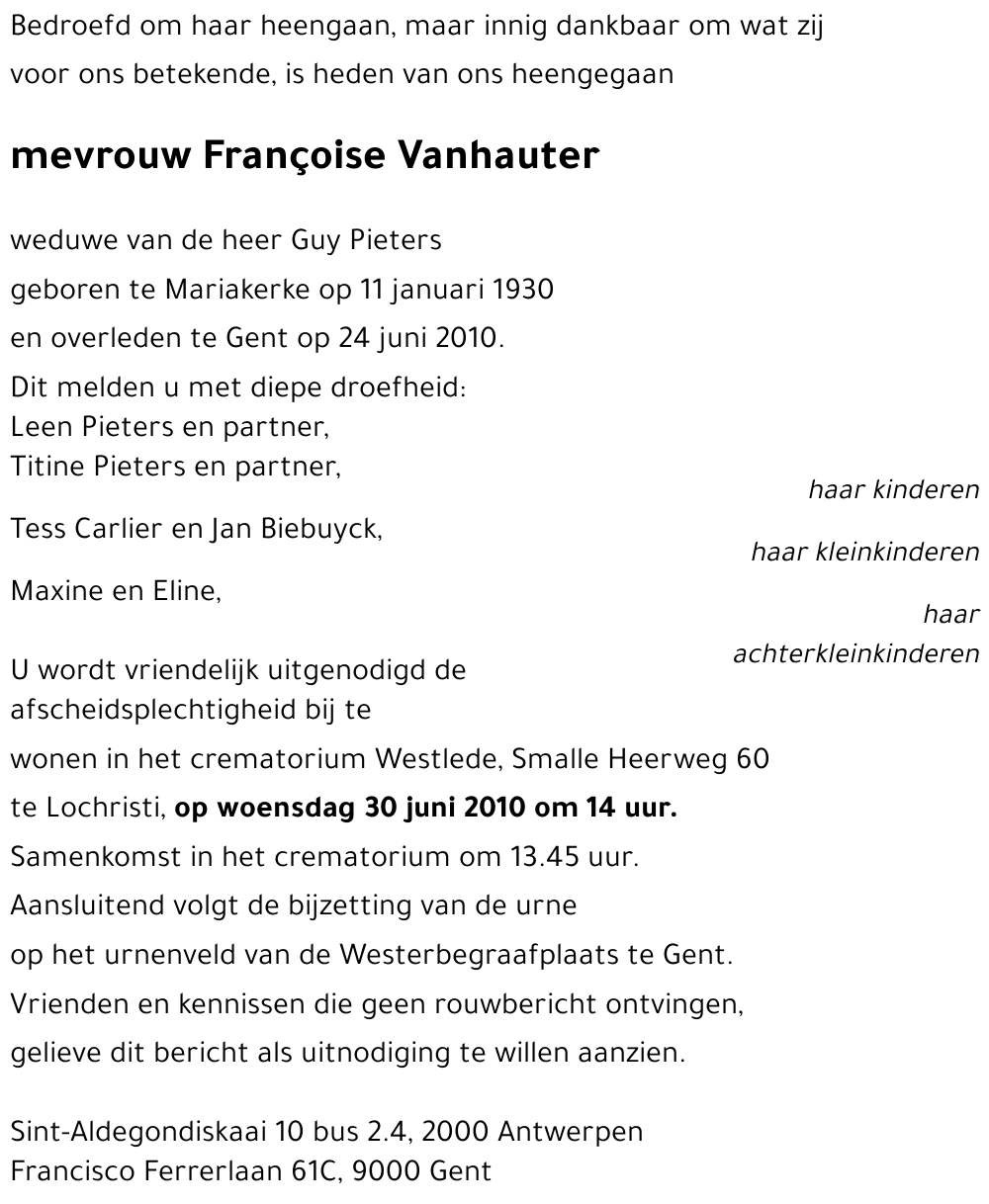 Françoise Vanhauter