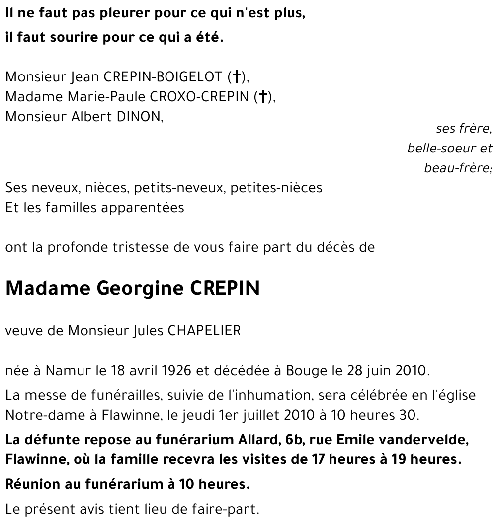 Georgine CREPIN