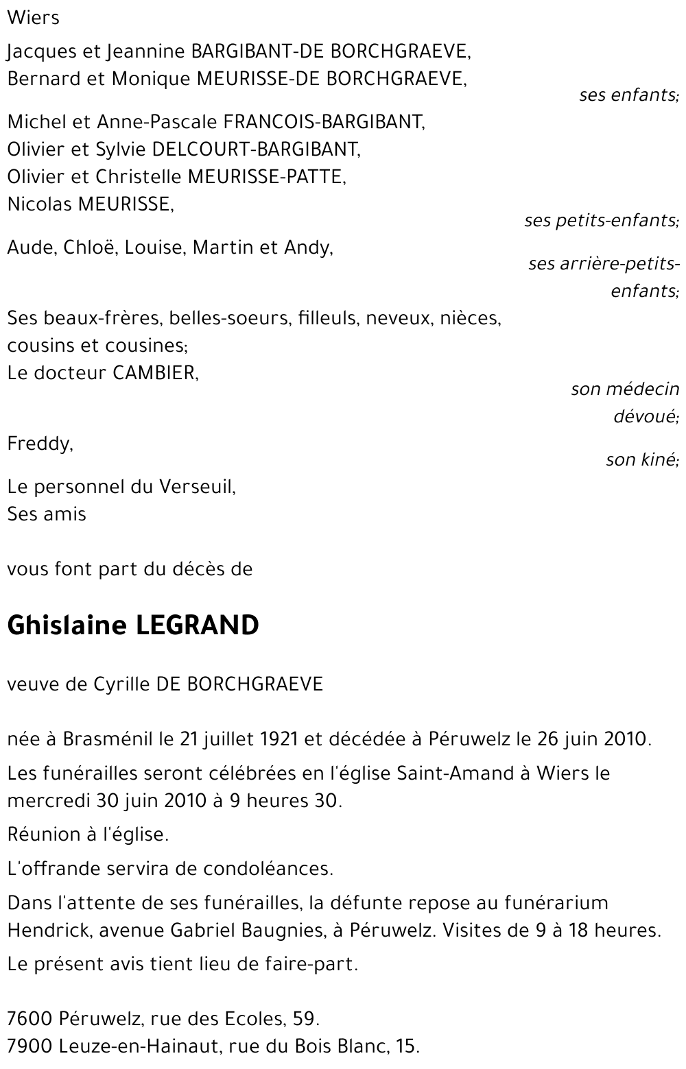 Ghislaine LEGRAND