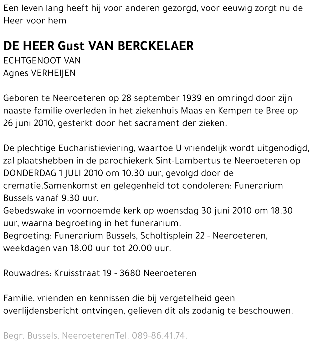 Gust Van Berckelaer