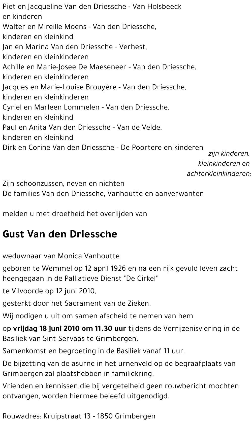 Gust Van den Driessche