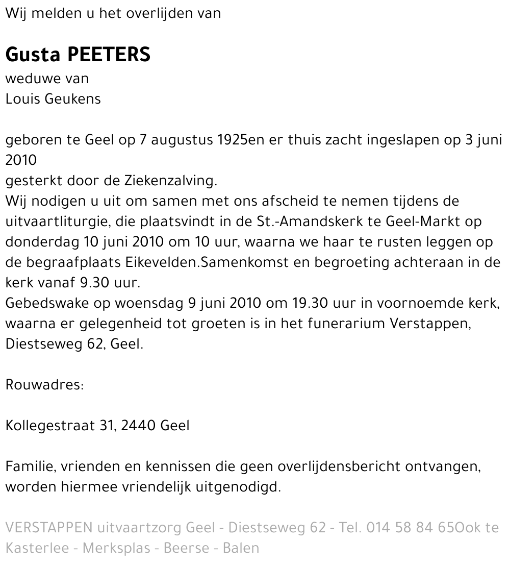 Gusta Peeters