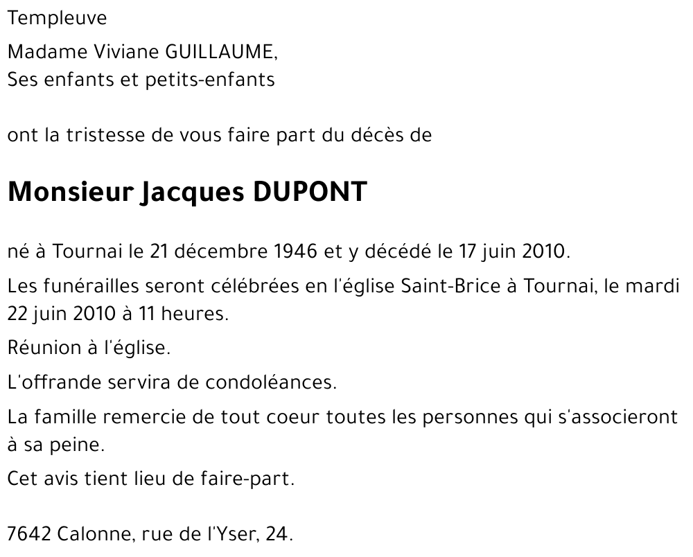 Jacques DUPONT