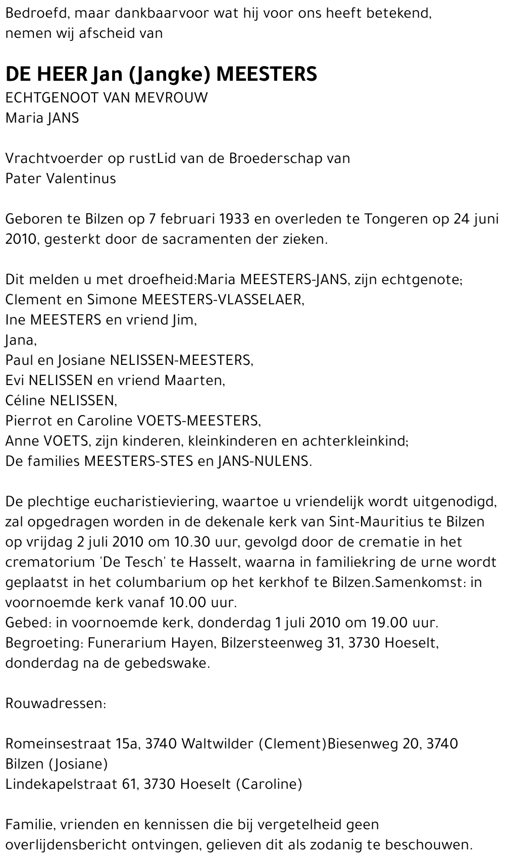 Jan (Jangke) Meesters