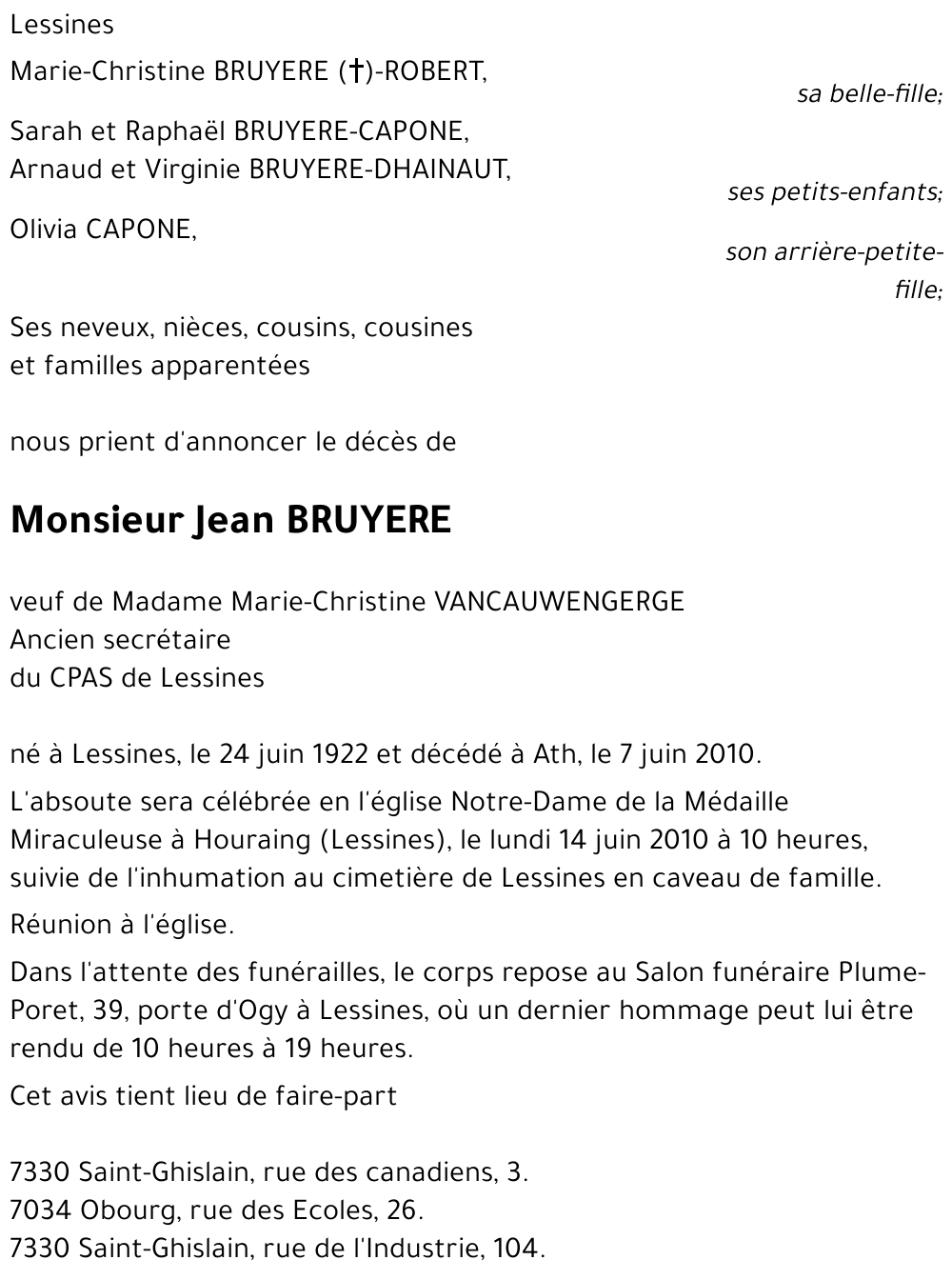 Jean BRUYERE