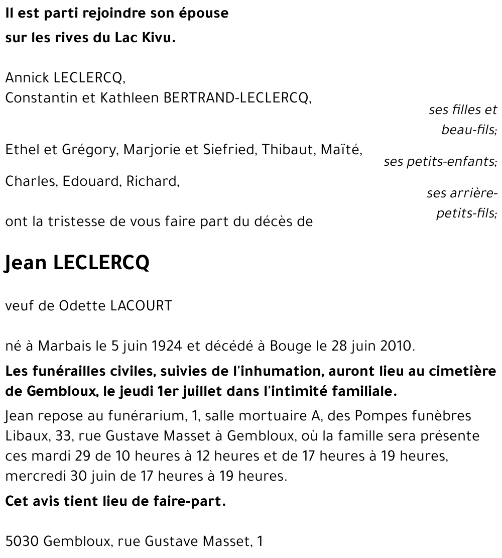 Jean LECLERCQ