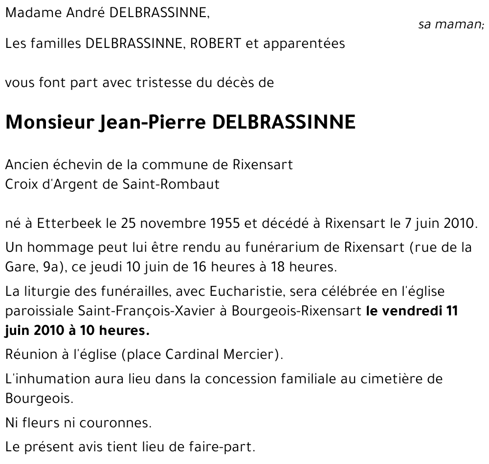 Jean-Pierre DELBRASSINNE