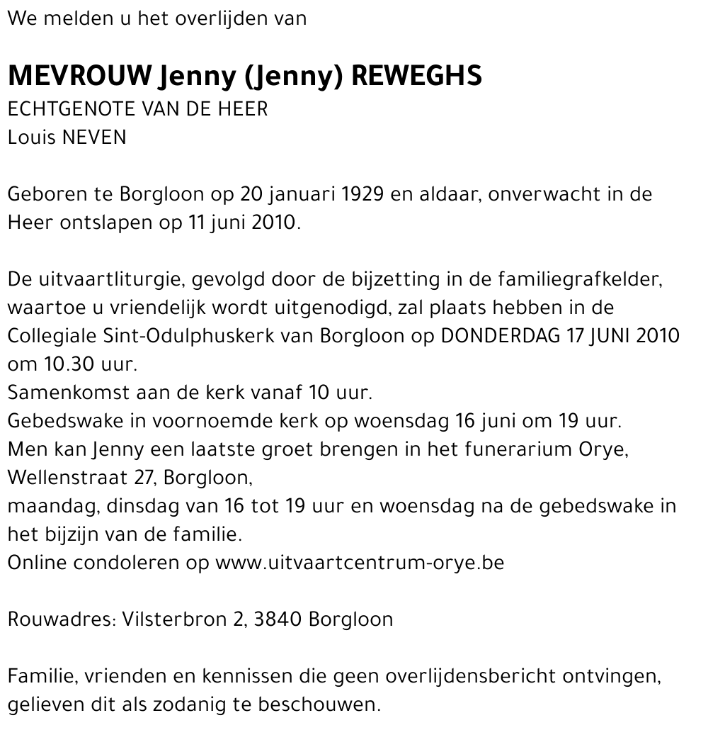 Jenny REWEGHS