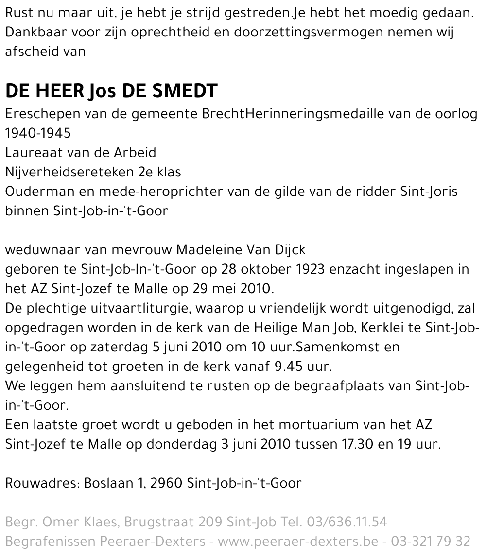 Jos De Smedt
