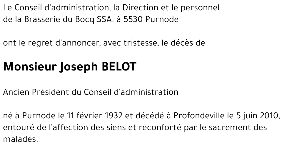 Joseph BELOT