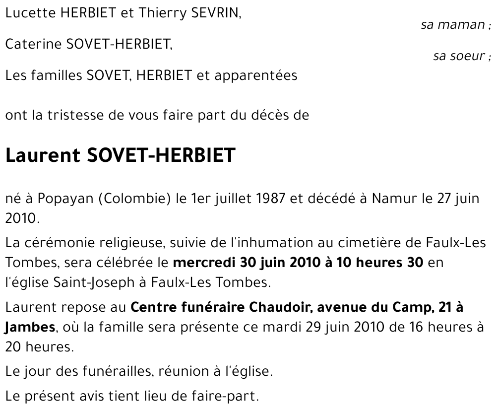 Laurent SOVET-HERBIET