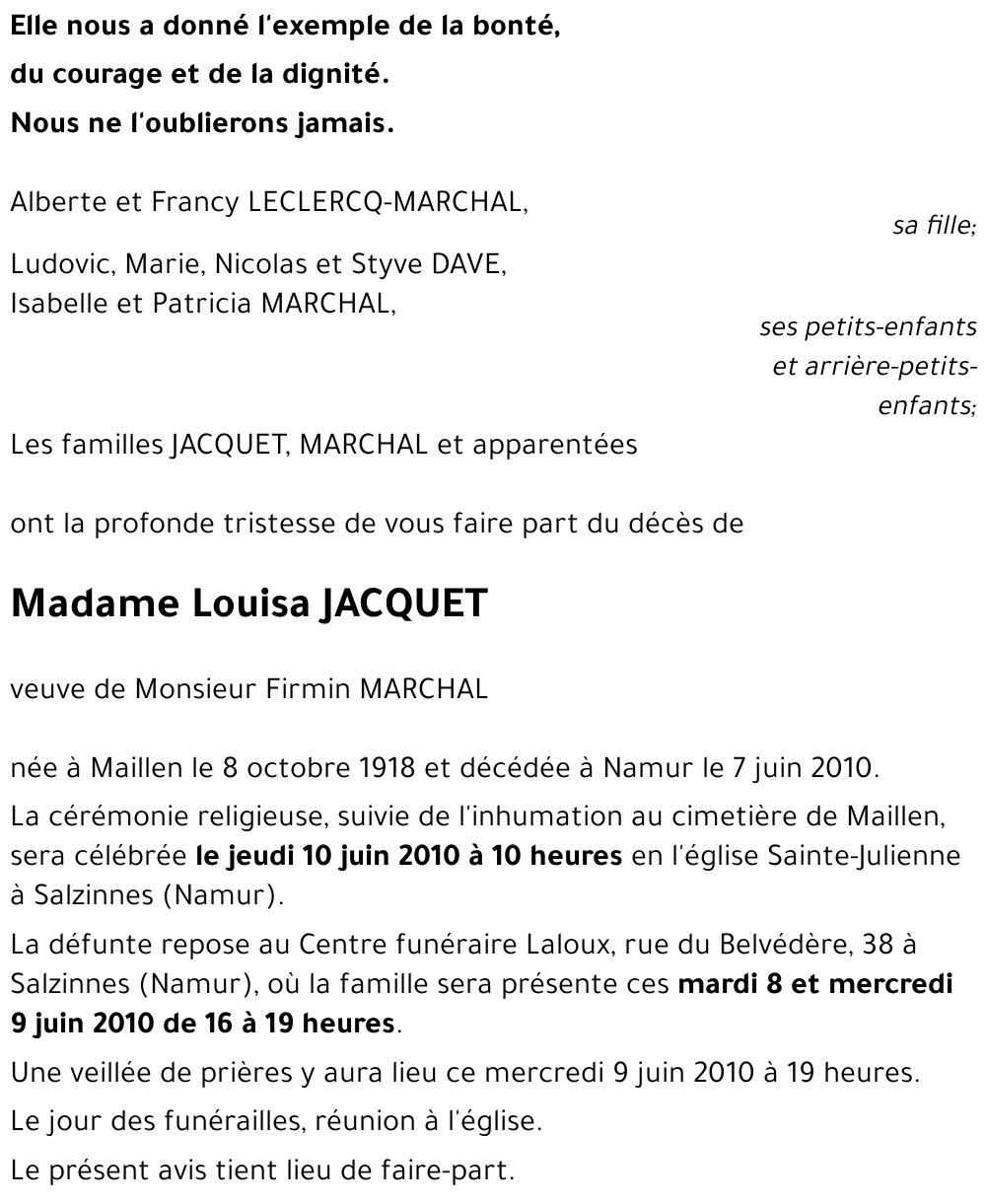 Louisa JACQUET