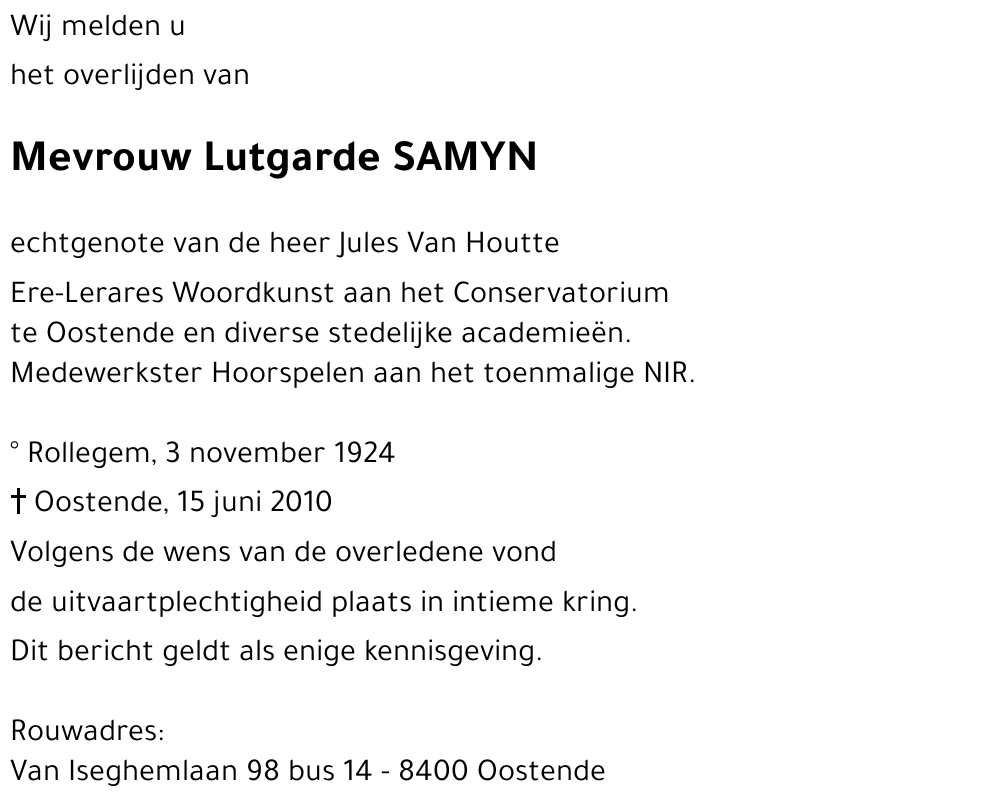 Lutgarde SAMYN