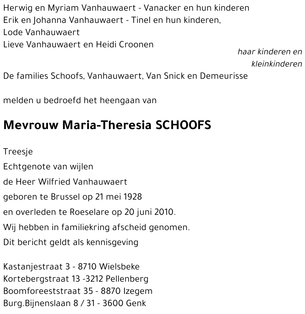 Maria-Theresia SCHOOFS