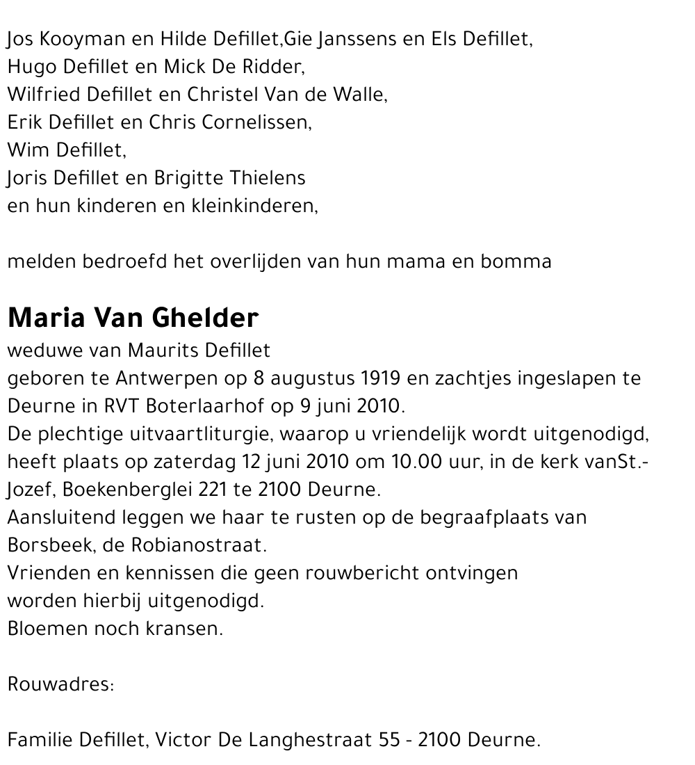Maria Van Ghelder