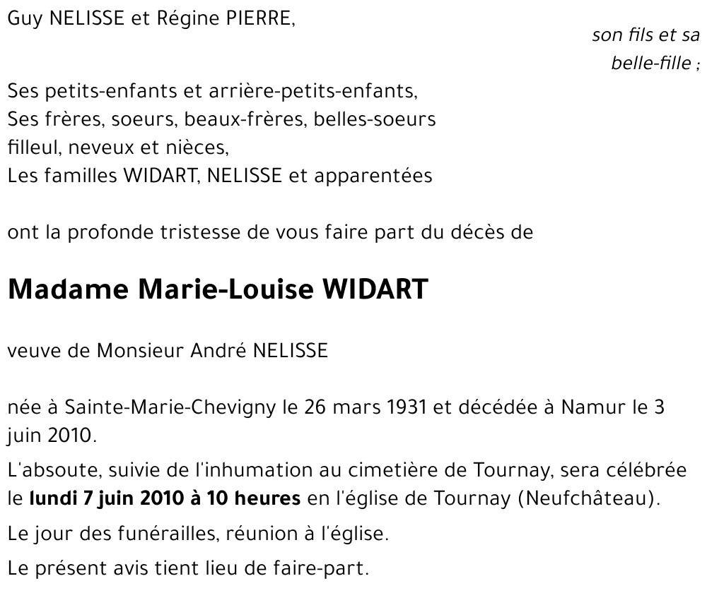 Marie-Louise WIDART