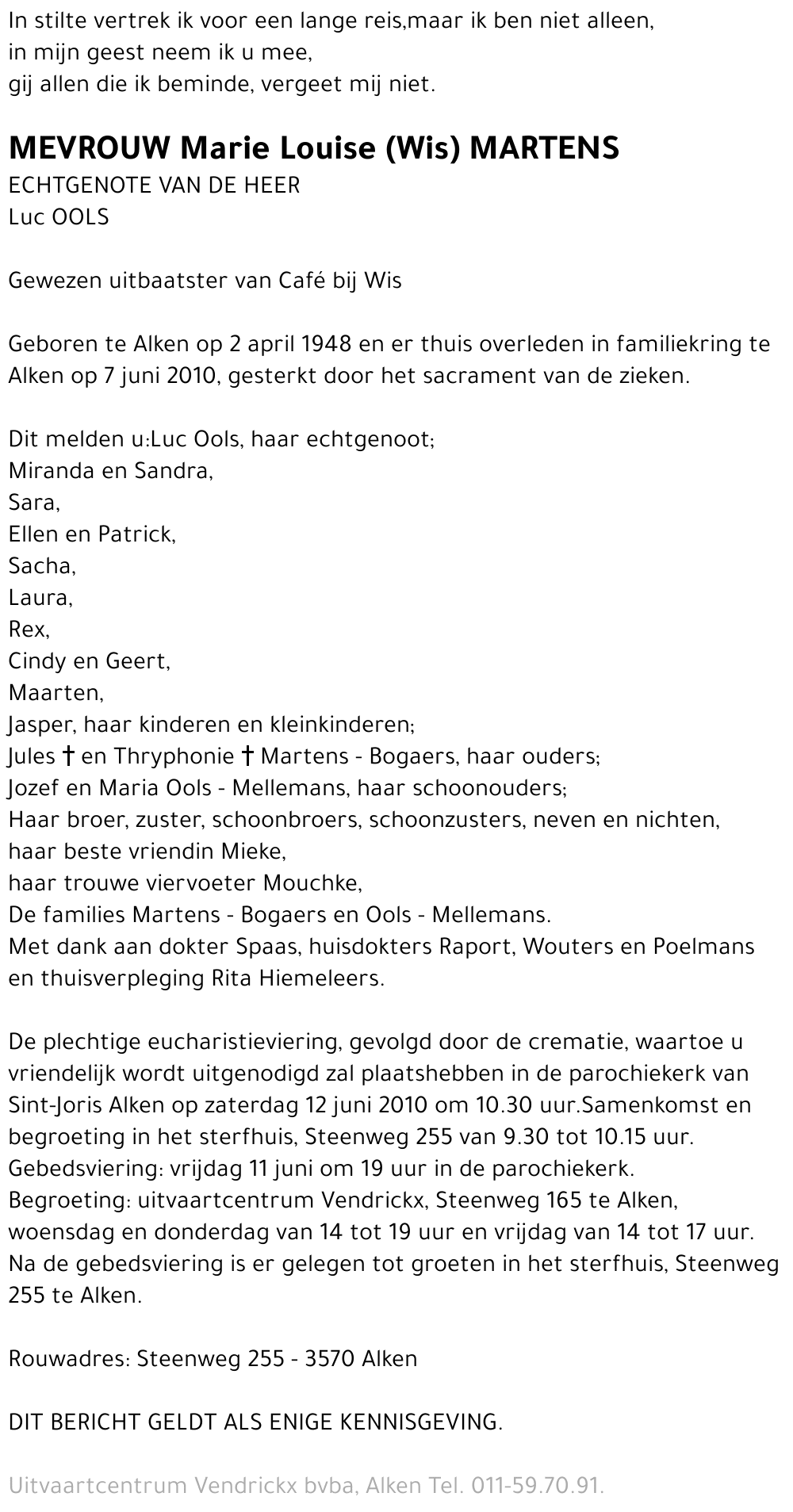 Marie Louise (Wis) Martens